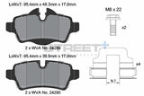 TrackDay Bremsbeläge MINI R56 Hinterachse  PAGID Racing STREET+